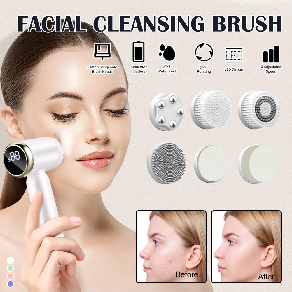 6 in 1 Facial Cleansing Brush